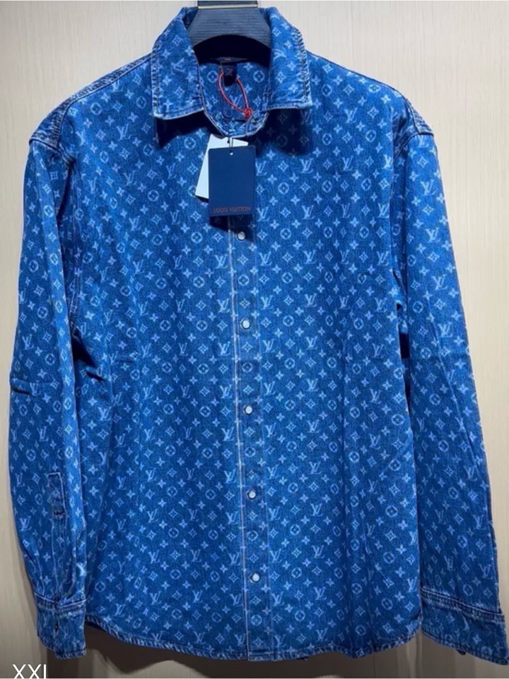 Louis Vuitton Blue Monogram Denim Shirt - Men's
